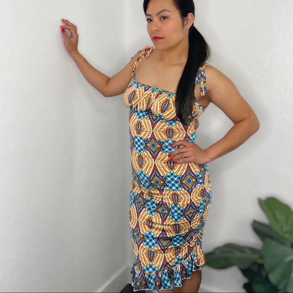 spaghetti strap midi summer dress